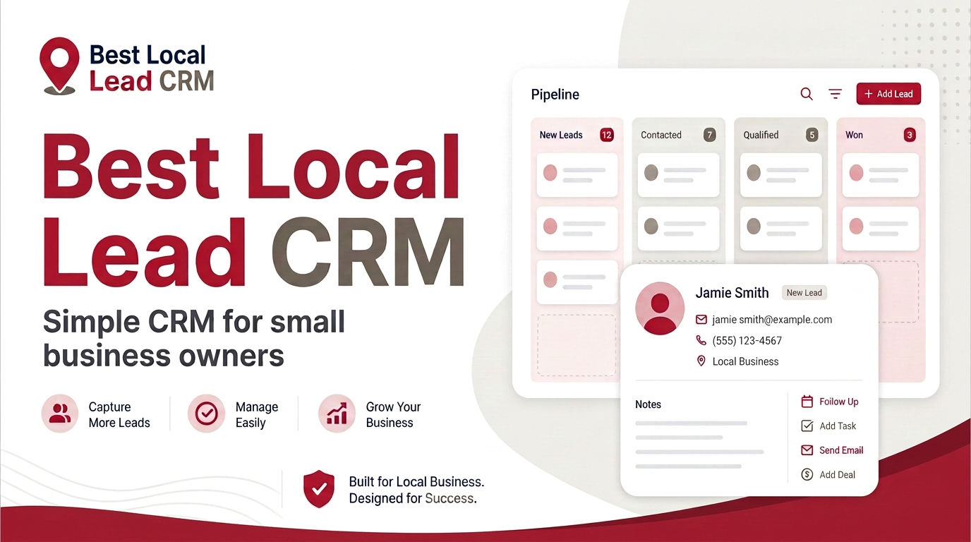 Best Local Lead CRM — simple CRM for small business owners showing a sales pipeline and contact record